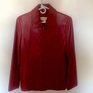 Liz Claiborne Women Leather Jacket Red Color Size 8